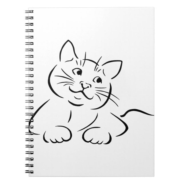 Cuaderno Dibujo de gato animal Línea felina Kitten Kittie S (Frente)