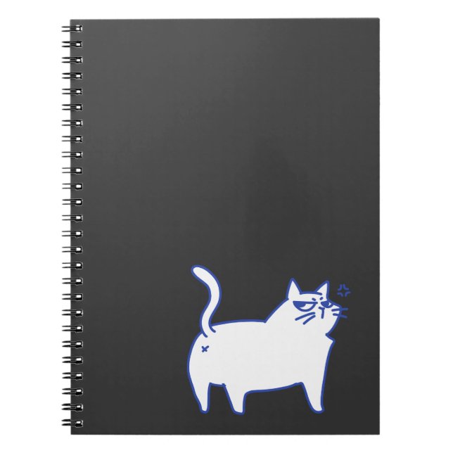 Cuaderno Dibujo de gato blanco lindo divertido (Frente)