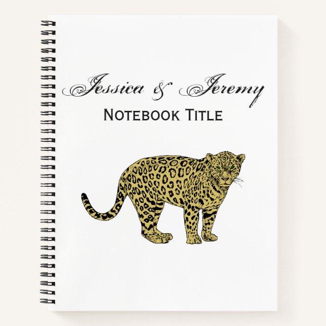 Cuaderno Dibujo de gato manchado de leopardo guepardo vinta (Anverso)