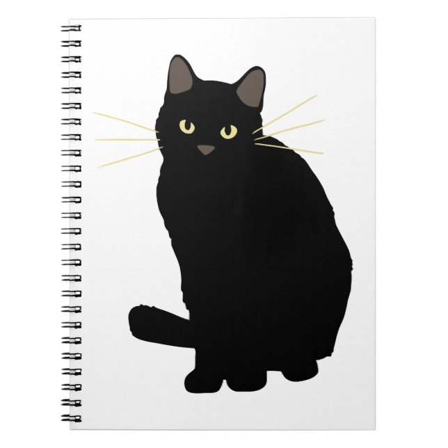 Cuaderno Dibujo de gato negro lindo gato negro gato mamá am (Frente)