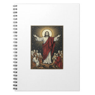 Cuaderno Dibujo de grabado cristiano Gloria Radiante Jesús