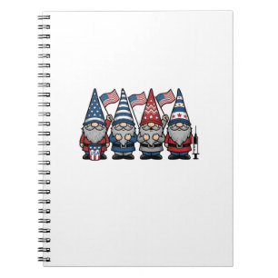 Cuaderno Dibujo de grabado vintage de enfermera gnomo patri