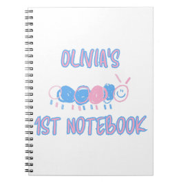 Cuaderno Dibujo de gusano de garabato para niños personaliz