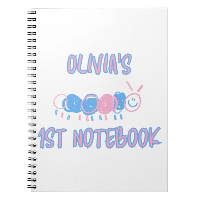 Cuaderno Dibujo de gusano de garabato para niños personaliz (Frente)
