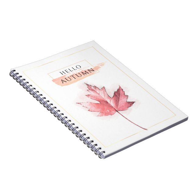 Cuaderno Dibujo de hojas de otoño elegante y a la moda (Lado Derecho)