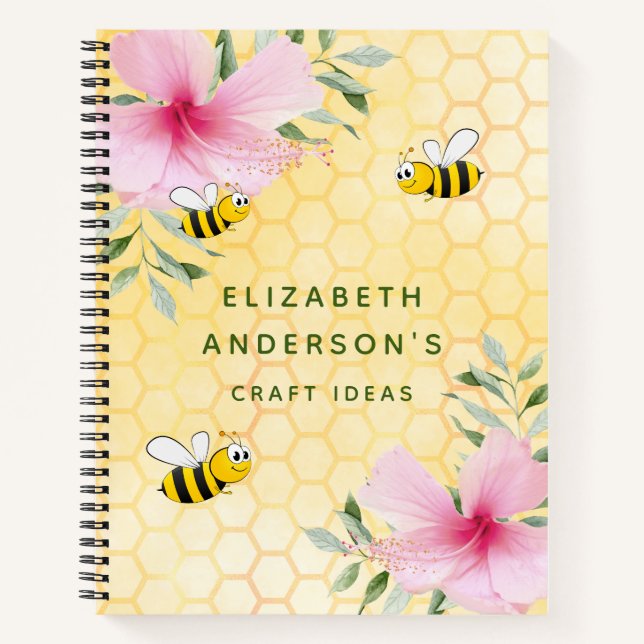 Cuaderno Dibujo de ideas de artesanía de abejas melíferas (Anverso)