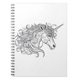 Cuaderno Dibujo de la cabeza de Unicornio