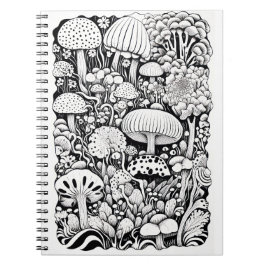 Cuaderno Dibujo de la línea de hongos