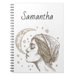 Cuaderno Dibujo de la mujer y la luna