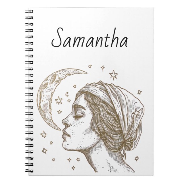 Cuaderno Dibujo de la mujer y la luna (Frente)