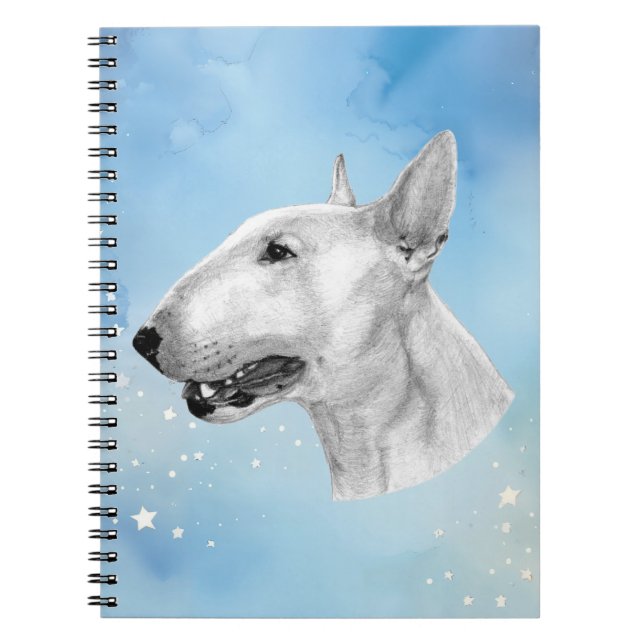Cuaderno Dibujo de lápiz de Bull Terrier (Frente)