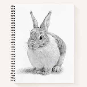 Cuaderno Dibujo de lápiz de conejo corto