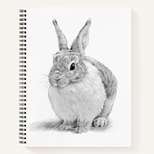 Cuaderno Dibujo de lápiz de conejo corto (Anverso)
