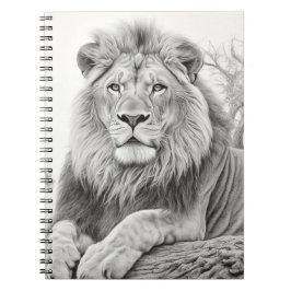 Cuaderno Dibujo de lápiz de león africano