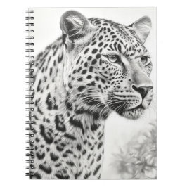 Cuaderno Dibujo de lápiz de leopardo africano