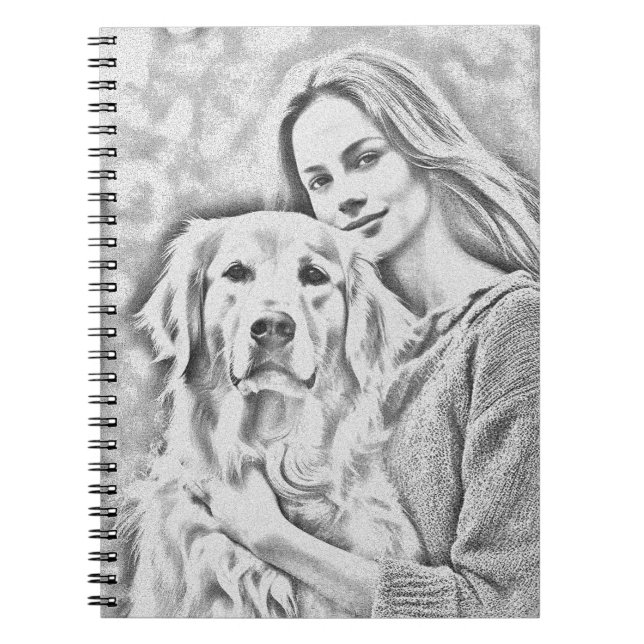 Cuaderno Dibujo de lápiz de mamá mejor perro de recuperació (Frente)