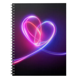 Cuaderno Dibujo de luz de neón rosa voleta. Dosis cardiaca