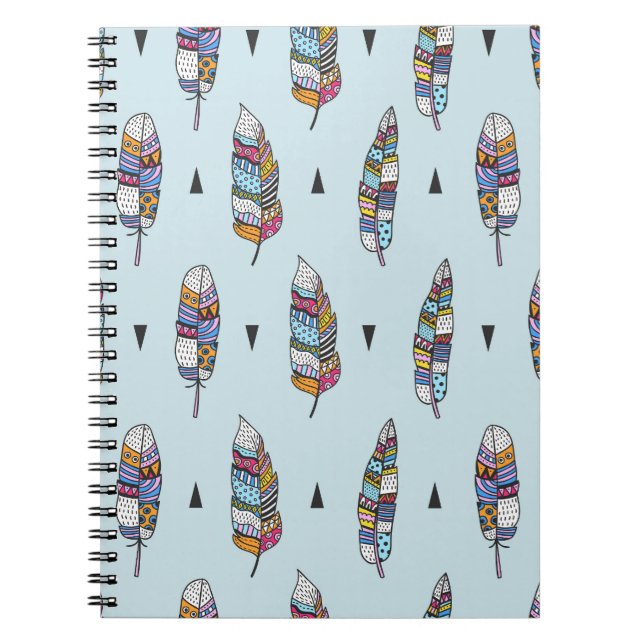 Cuaderno Dibujo de mano de pluma estilo boho (Frente)