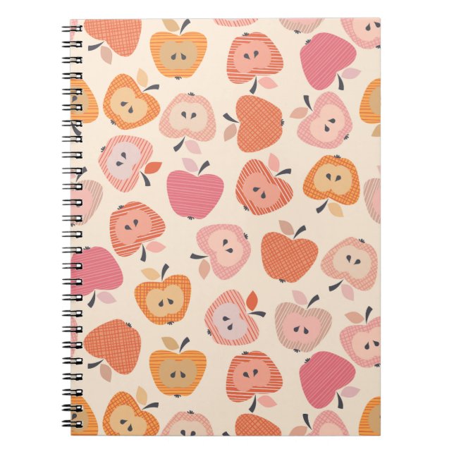 Cuaderno Dibujo de manzana rosa y naranja lindo (Frente)