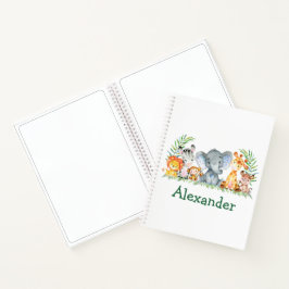 Cuaderno Dibujo de niños de color Safari Jungle Animales de