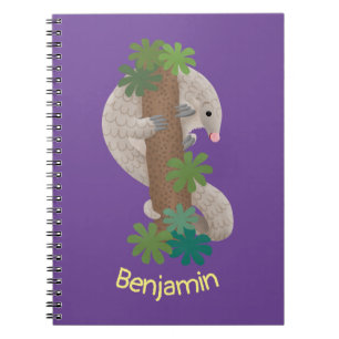 Cuaderno Dibujo de oso hormiguero pangolín lindo y feliz