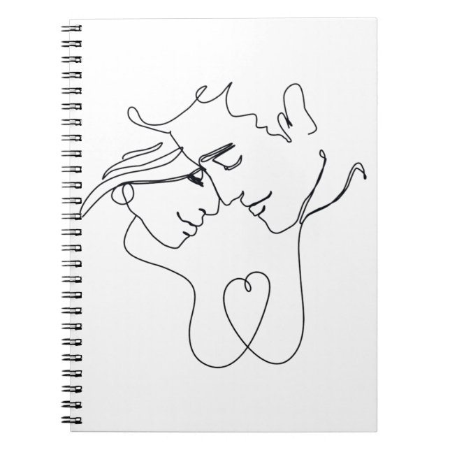 Cuaderno Dibujo de pareja romántica (Frente)