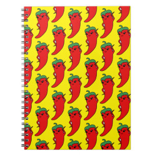 Cuaderno Dibujo de patrón de chile kawaii