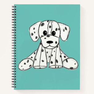 Cuaderno Dibujo de perro de peluche dálmata contorno simple