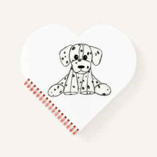 Cuaderno Dibujo de perro de peluche dálmata contorno simple