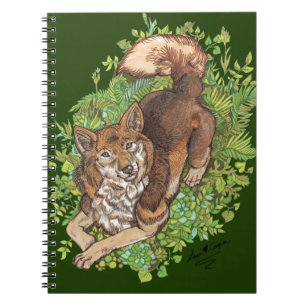 Cuaderno Dibujo de perro y follaje amarillo Husky
