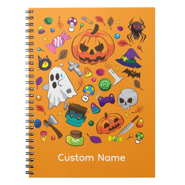 Cuaderno Dibujo de Personaje de Halloween Adorable (Frente)