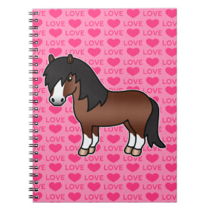 Cuaderno Dibujo de pony Shetland marrón de dibujos animados