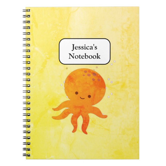 Cuaderno Dibujo de Pulpo Bebé Adorable (Frente)