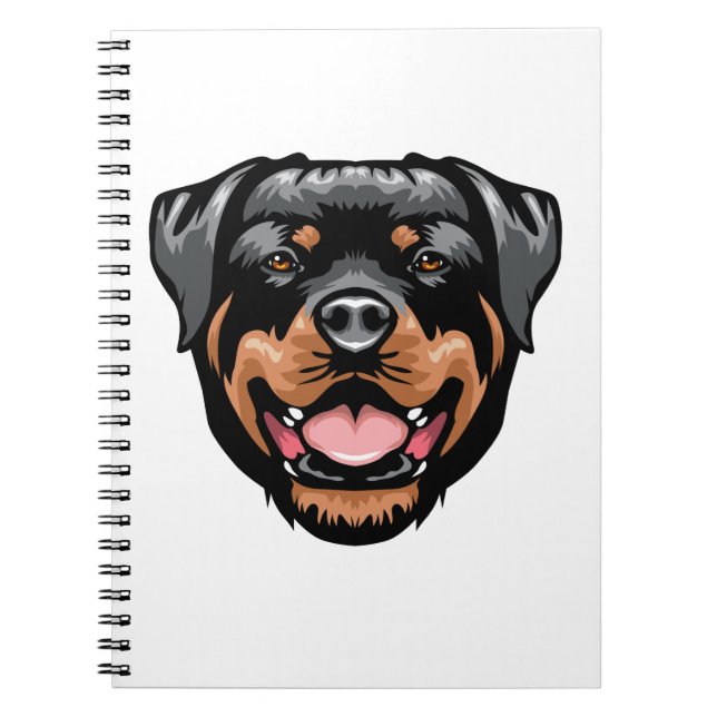 Cuaderno Dibujo de retrato de Rottweiler (Frente)