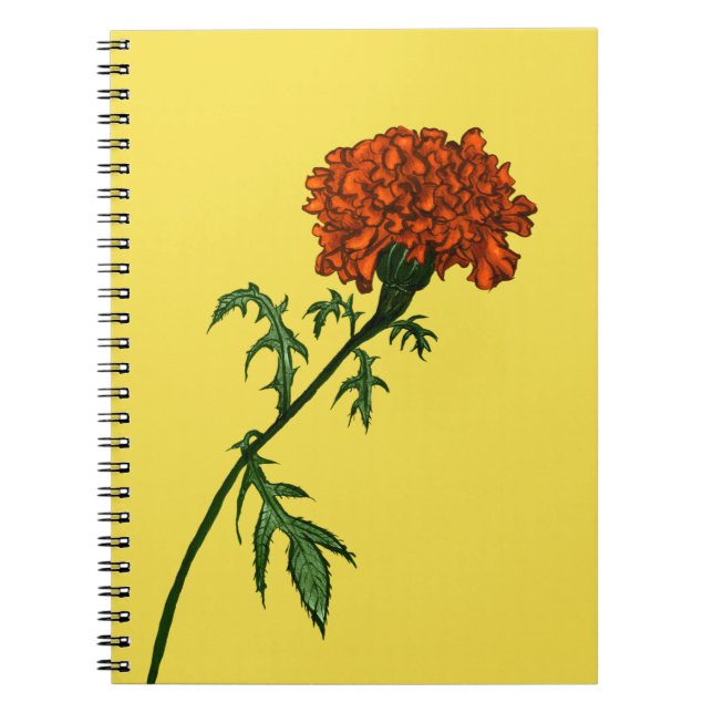 Cuaderno Dibujo de tinta de flor marino francés (Frente)