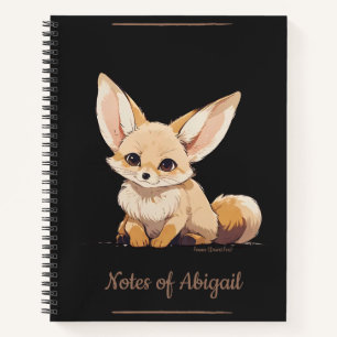 Cuaderno Dibujo de un Fennec, Fox del Desierto, en estilo P