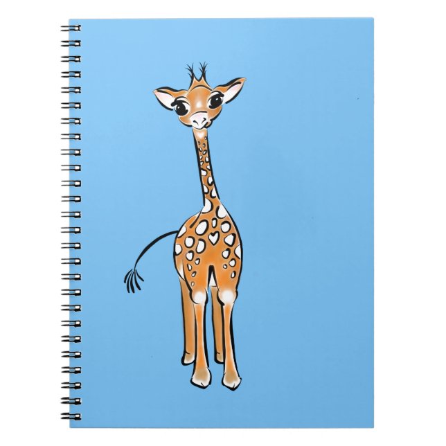 Cuaderno Dibujo de una jirafa cutánea, animales de safari (Frente)