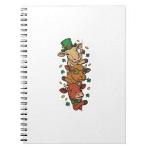 Cuaderno Dibujo de vacas apiladas lindas San Patricio vinta