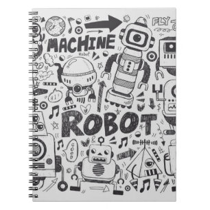 Cuaderno Dibujo del ilustrador del robot Doodle