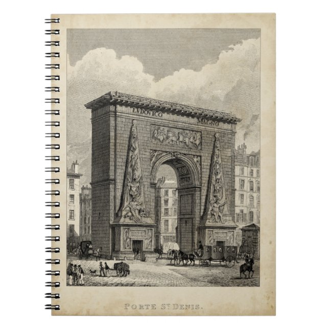 Cuaderno Dibujo del monumento de Porte Saint-Denis (Frente)