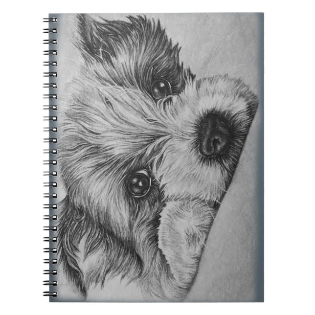Cuaderno Dibujo del perro de perrito del arte animal lindo (Frente)