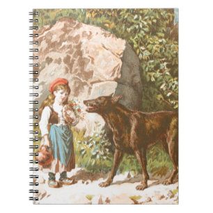 Cuaderno Dibujo del vintage: Capa con capucha roja y el