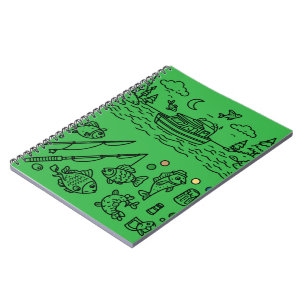 Cuaderno Dibujo divertido de aventura de pesca