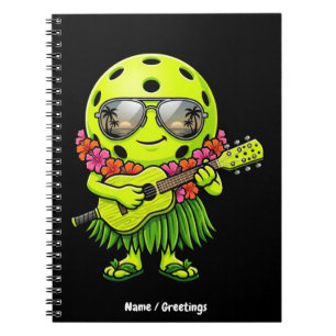 Cuaderno Dibujo divertido de hula pickleball mascota hawaia