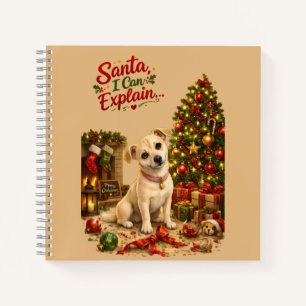 Cuaderno Dibujo divertido de perro de Navidad