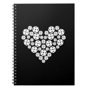 Cuaderno Dibujo Divertido de Pickleball en Forma de Corazón