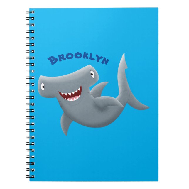 Cuaderno Dibujo divertido de tiburón martillo lindo (Frente)
