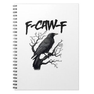 Cuaderno Dibujo divertido de un cuervo que apoya el asesina