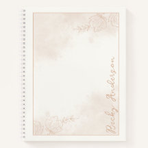 Dibujo floral pálido en acuarela beige