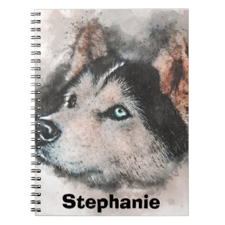 Cuaderno Dibujo husky siberiano, amante husky